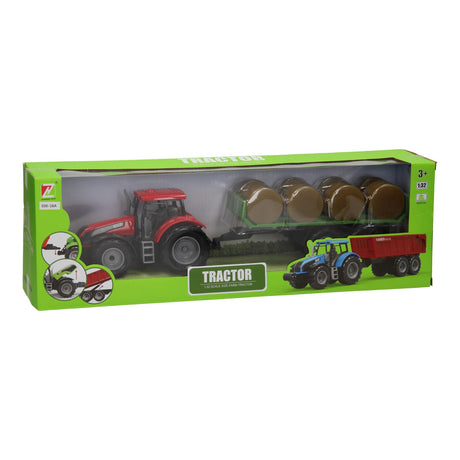 Tractor con carro de balas 1:32