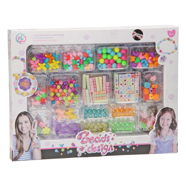 Juego de cuentas de colores, 17 piezas.