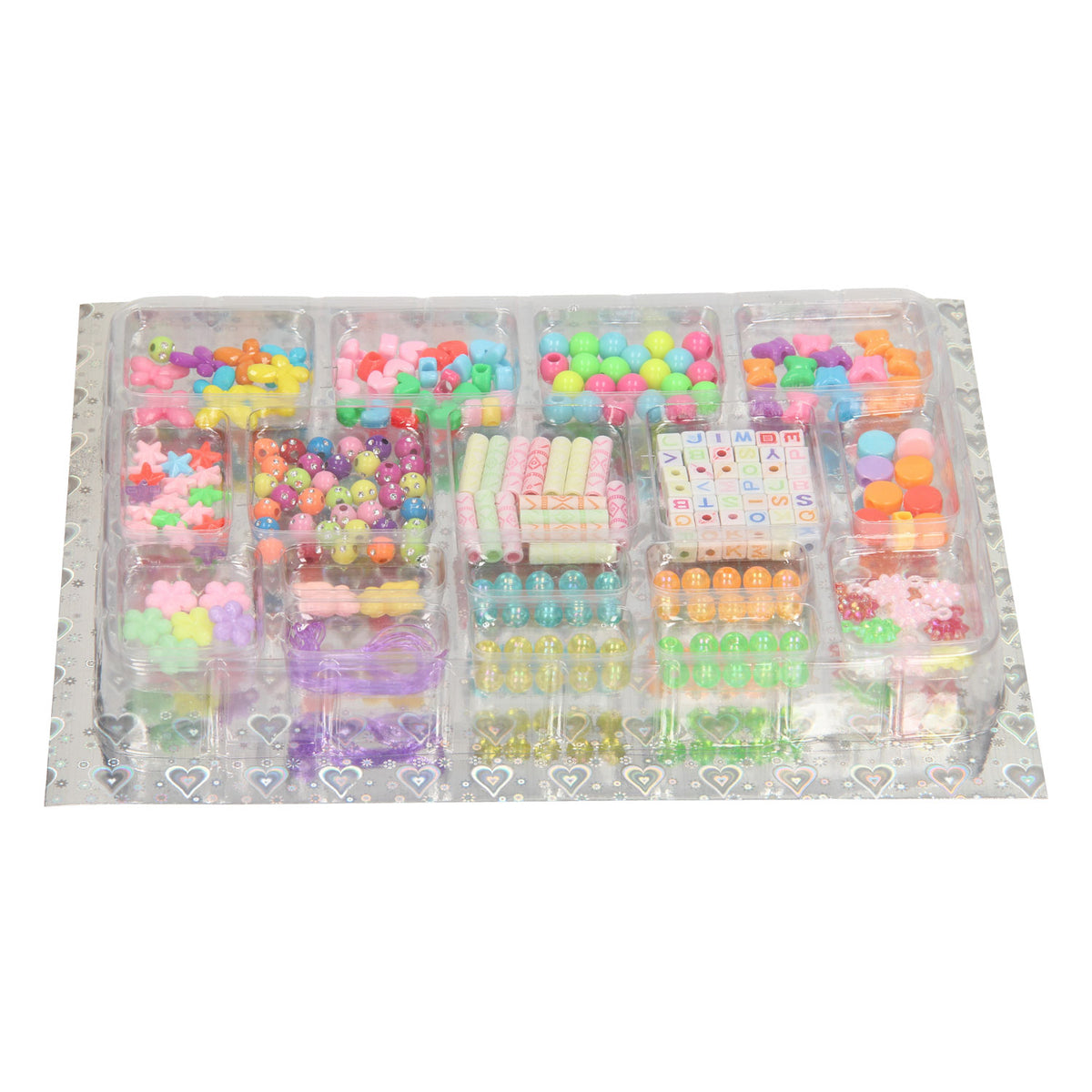 Juego de cuentas de colores, 17 piezas.