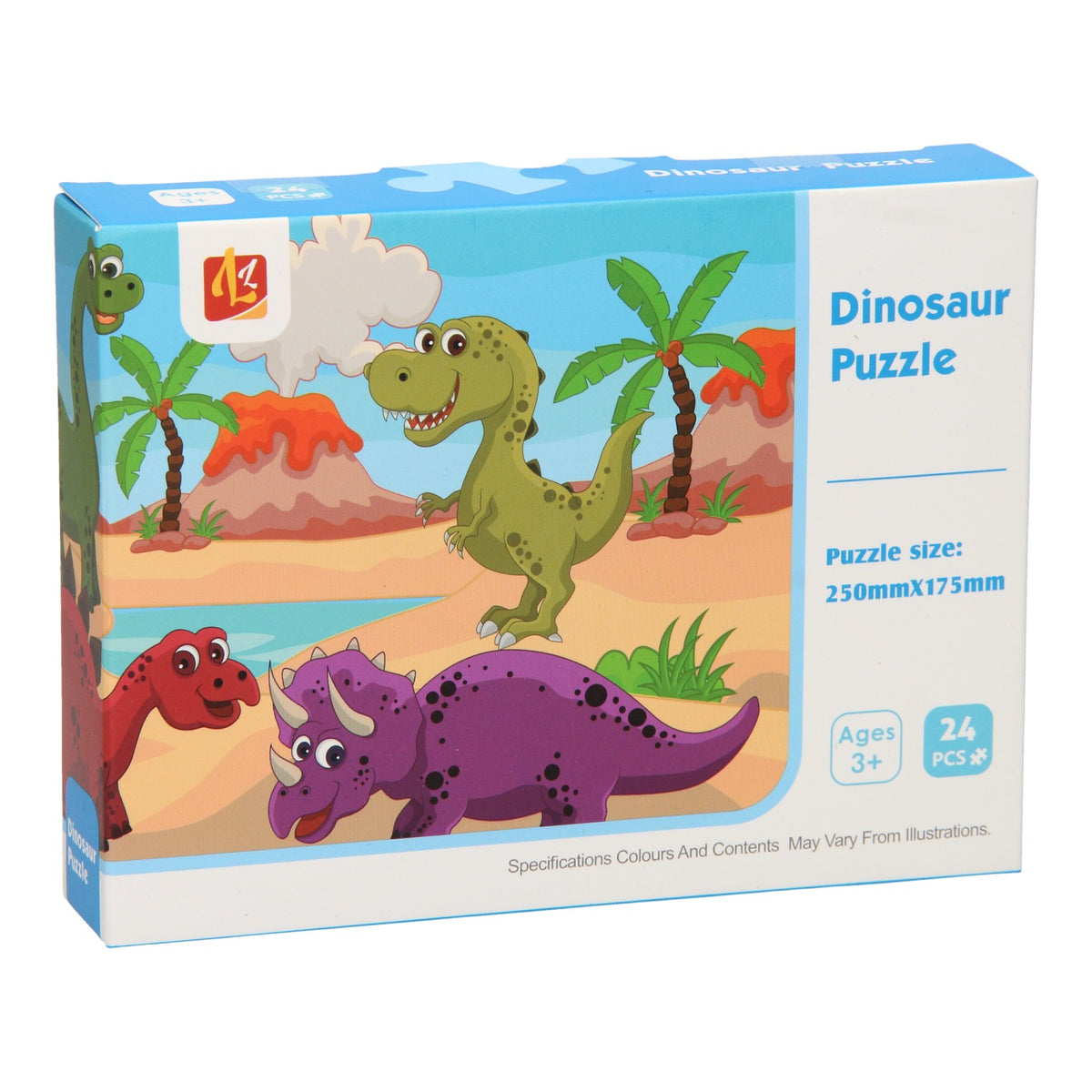 Puzzle dinosaurios, 24 uds.
