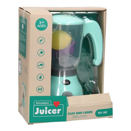 Juguetes lobbes, por ejemplo, licuadora de juguete con fruta.