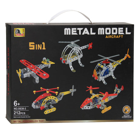 Set de construcción de avión 5 en 1, 212 piezas.