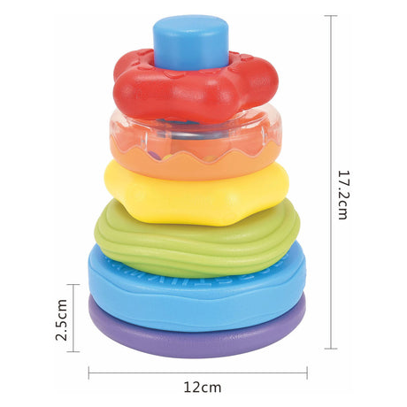 Juguetes Lobbes, por ejemplo, torre apilable para bebés.