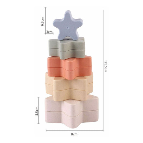 Apilando estrellas pastel, 5st.