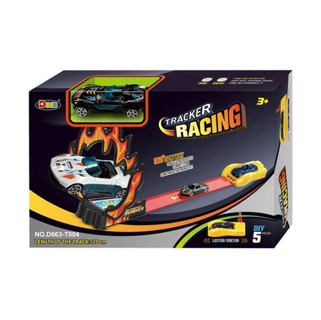 Set de lanzamiento de coches con rampa y anillo de fuego.