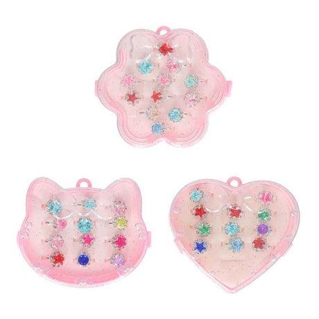 Juego de anillos en caja, 12 uds.