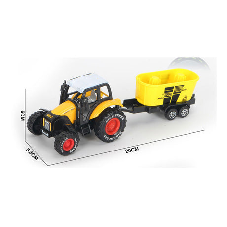 Tractor de fundición a presión con remolque y función de retroceso.