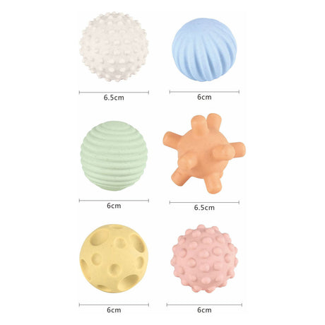 Pastel de habilidades motoras y bolas sensoriales, 6 piezas