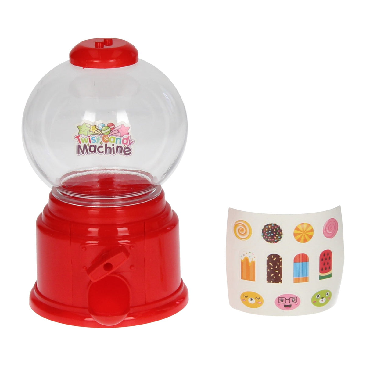 Máquina de dulces con pegatinas.