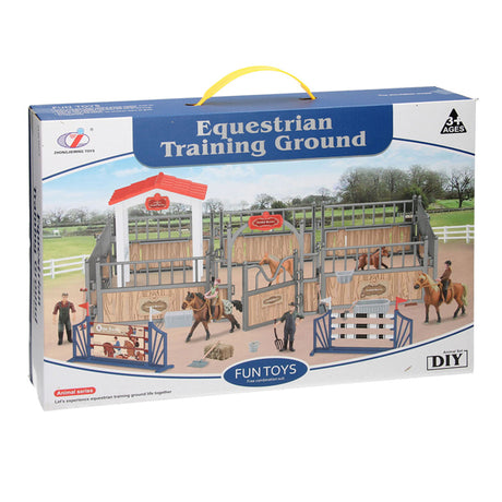 Speelset paarden rijbak met speelfiguren en accessoires
