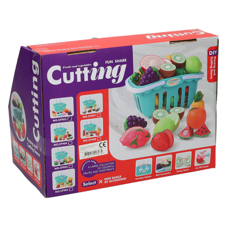 Cortar fruta en carrito de compras
