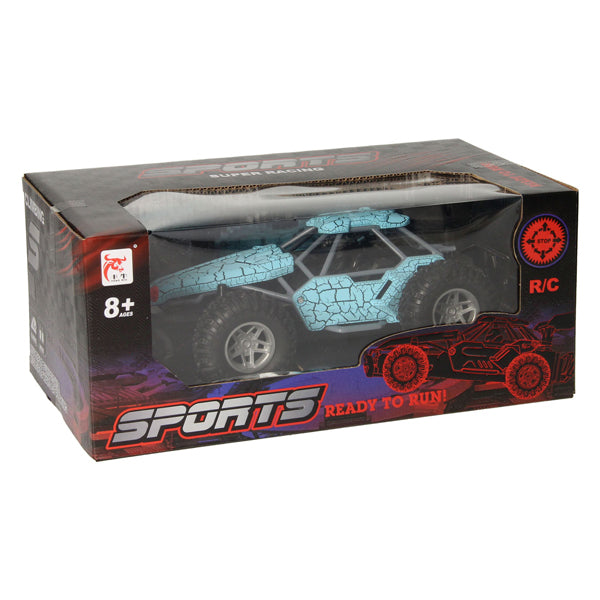 Coche RC con función de humo - azul