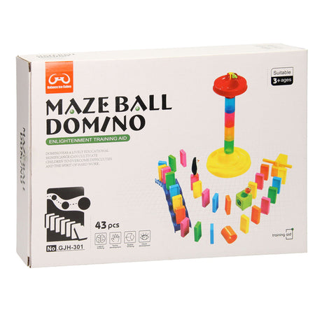 Juego de dominó con pista de mármol, 43 piezas.