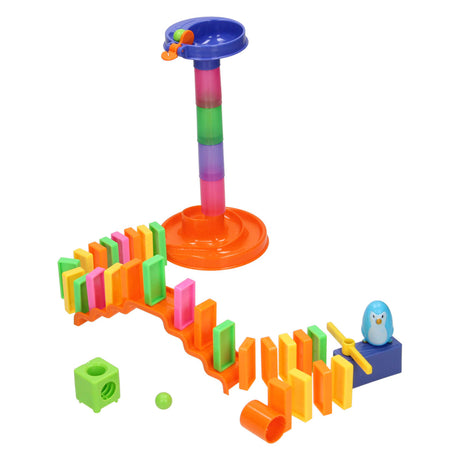 Juego de dominó con pista de mármol, 43 piezas.
