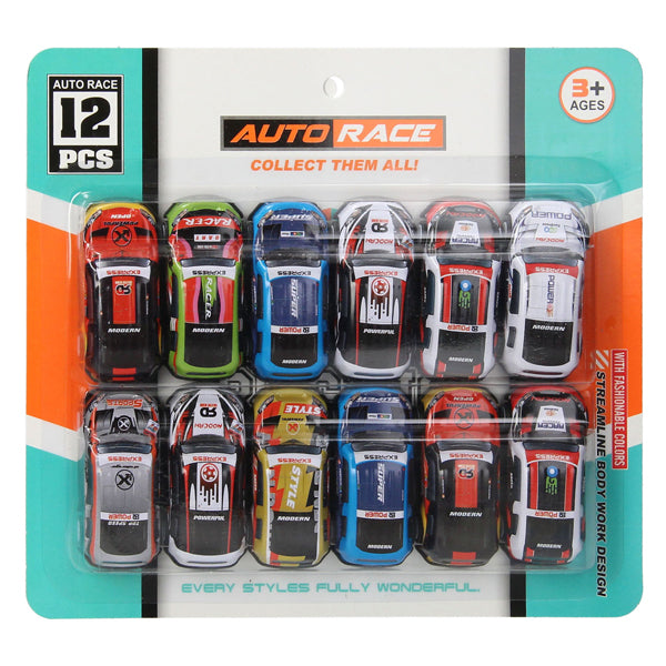 Juego de coches de metal, 12 piezas.