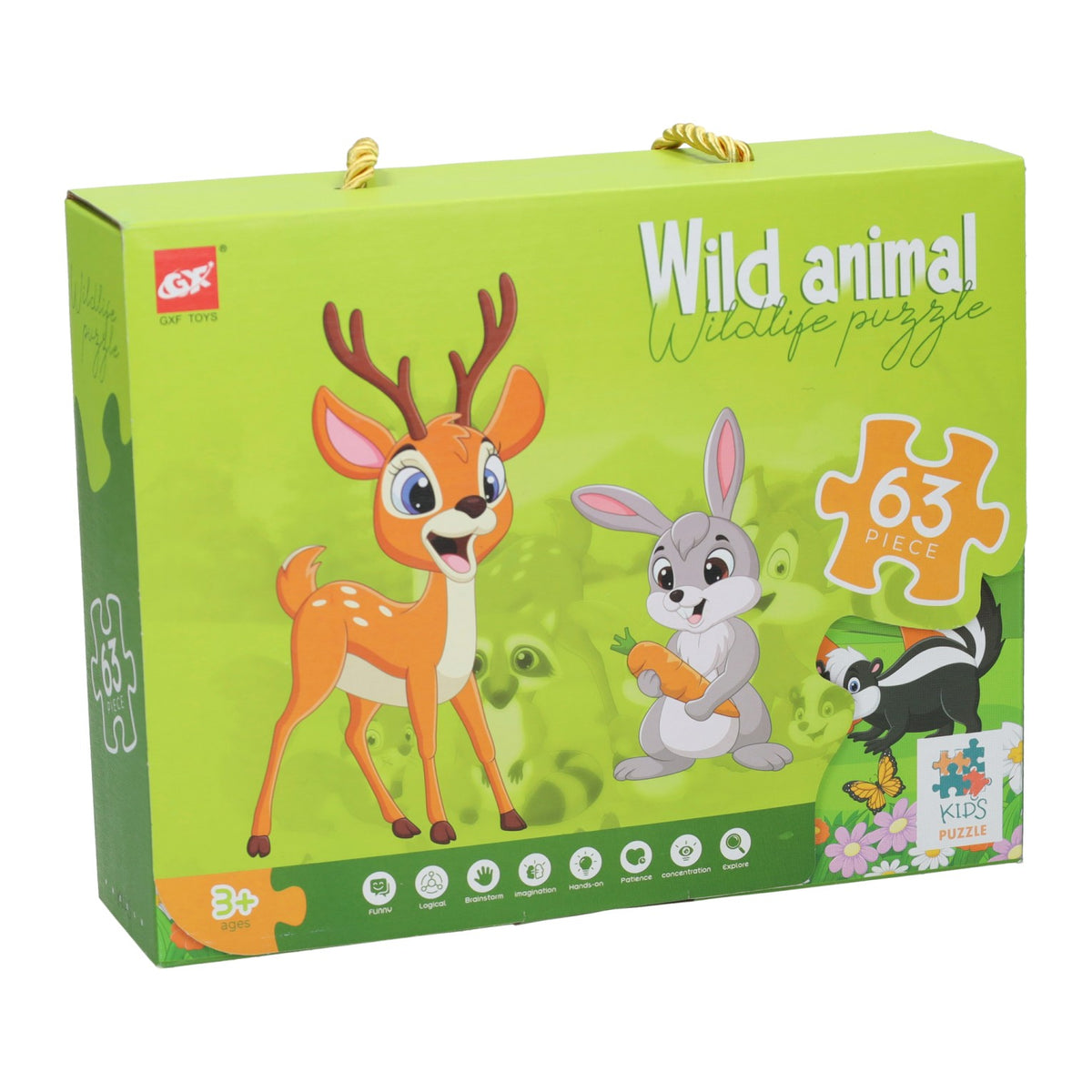 Puzzle de suelo animales del bosque, 63 uds.