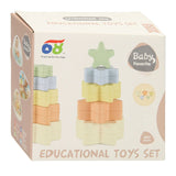 Cajas apilables en forma de torre con forma de estrella para niños pequeños, color pastel, 5 uds.