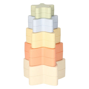 Cajas apilables en forma de torre con forma de estrella para niños pequeños, color pastel, 5 uds.