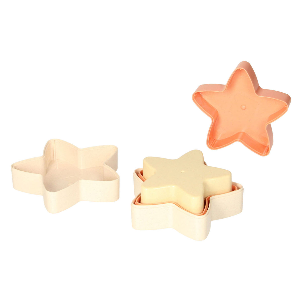 Cajas apilables en forma de torre con forma de estrella para niños pequeños, color pastel, 5 uds.