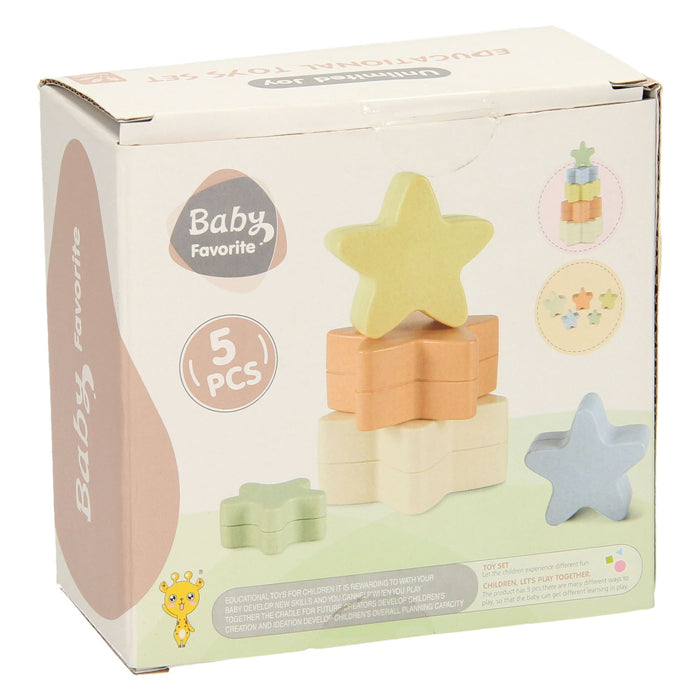 Cajas apilables en forma de torre con forma de estrella para niños pequeños, color pastel, 5 uds.