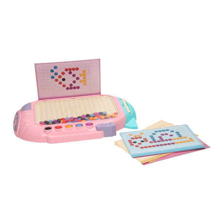 Juego de botones de colores con bolígrafo magnético rosa.