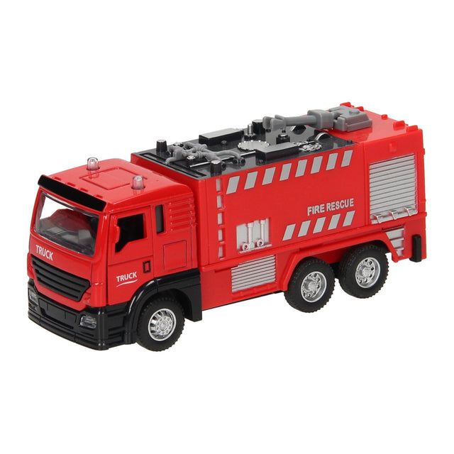 Luz roja y sonido del camión de bomberos retráctil.