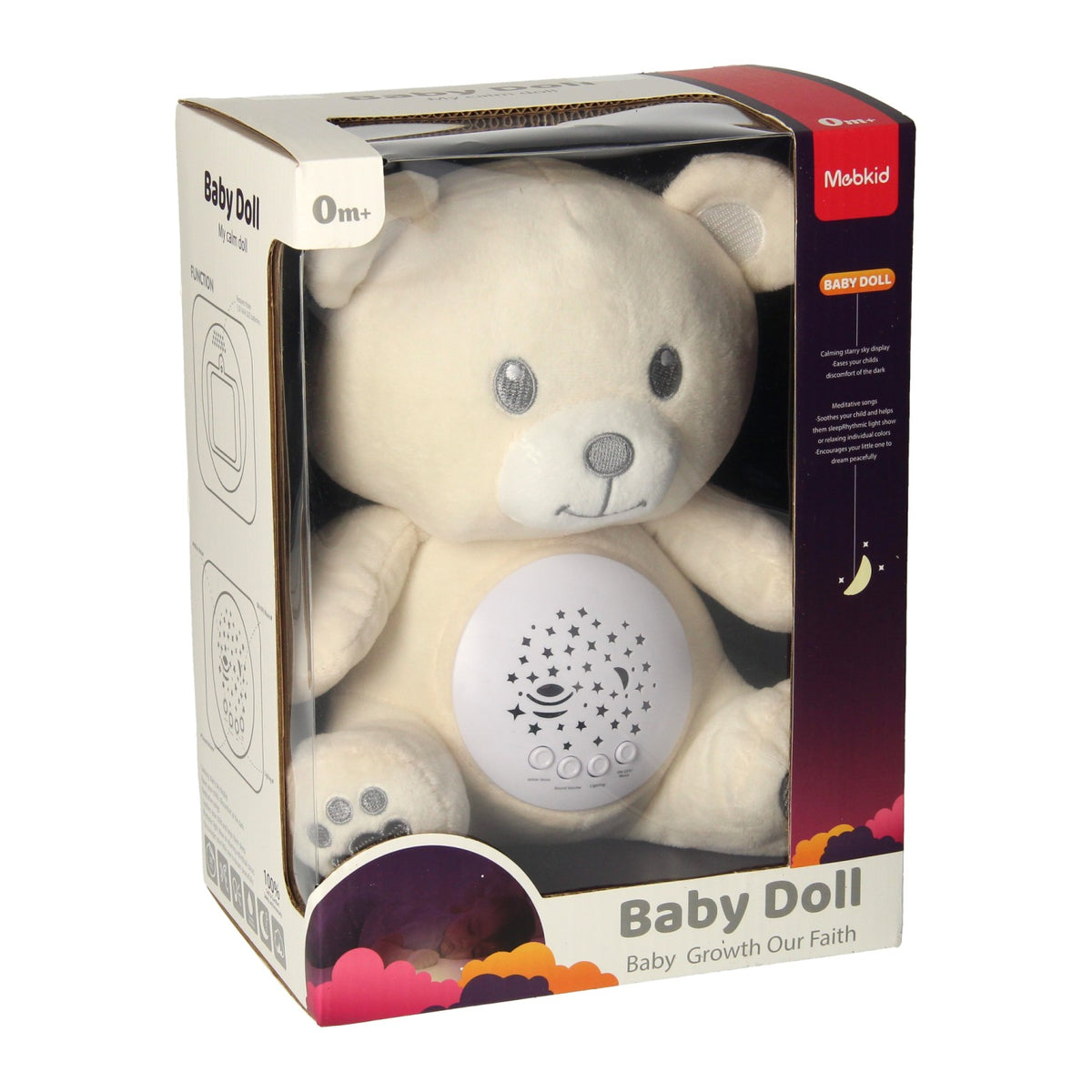 Lámpara de noche y móvil musical oso, 23cm