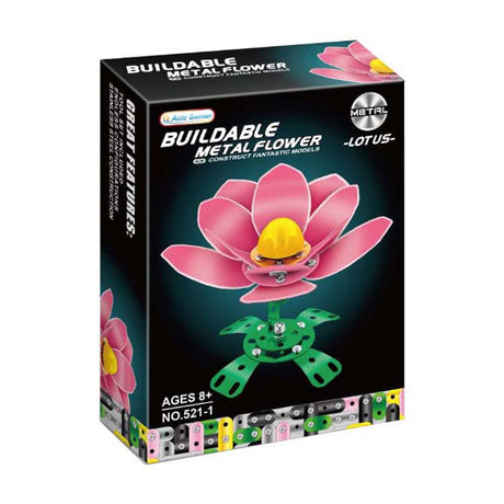 Set de construcción de metal Lobbes amapola rosa