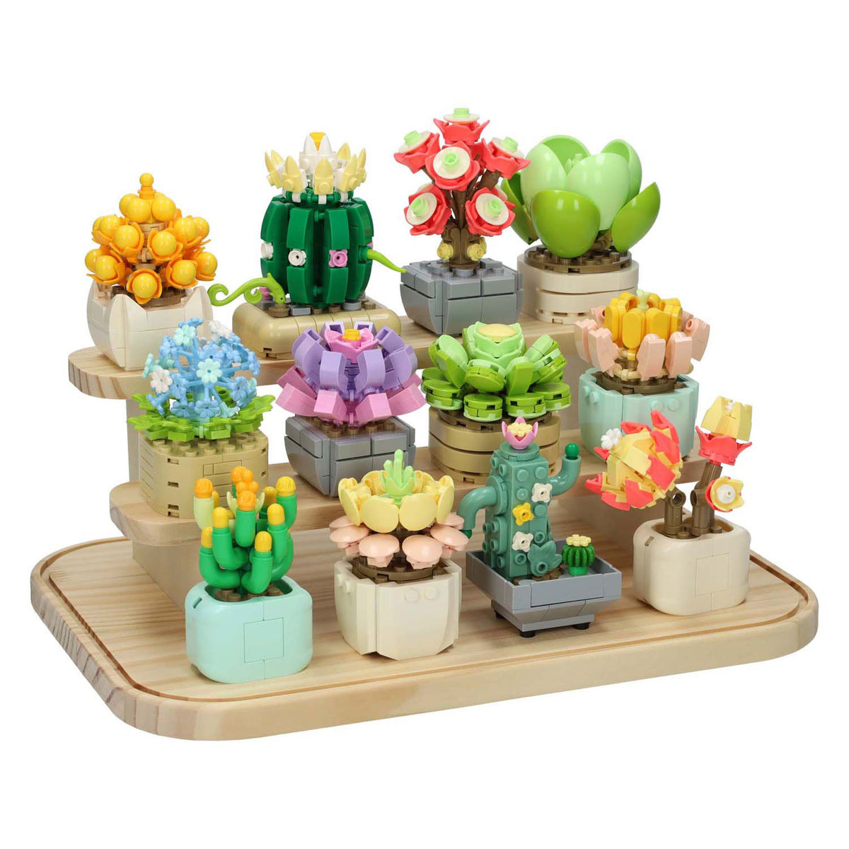 Conjunto de bloques de construcción escaparate de flores