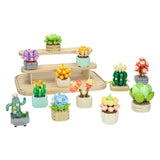 Conjunto de bloques de construcción escaparate de flores