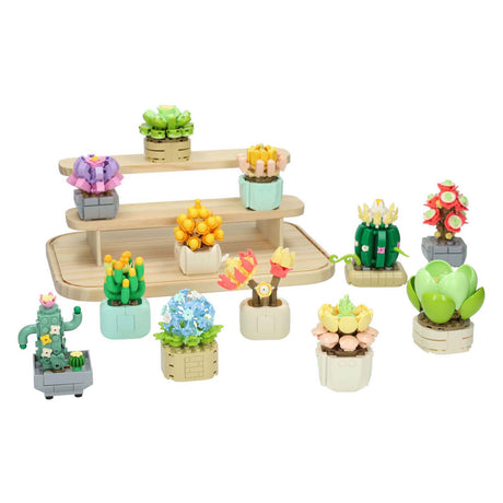 Conjunto de bloques de construcción escaparate de flores