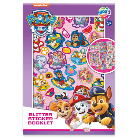 Libro de pegatinas con purpurina de la patrulla canina de Moxy - tamaño a5 8 hojas