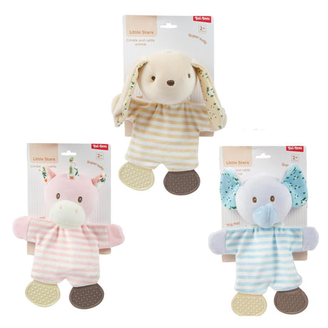Toi-toys estrellitas bebé paño arrugado + mordedor -suave- 3ass