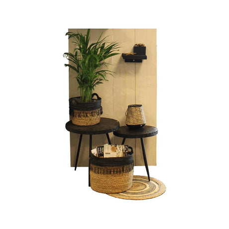 Juego de cestas Gerkimex 3 piezas antracita natural ã˜34xh28 ã˜31x424 ã˜27xh20cm