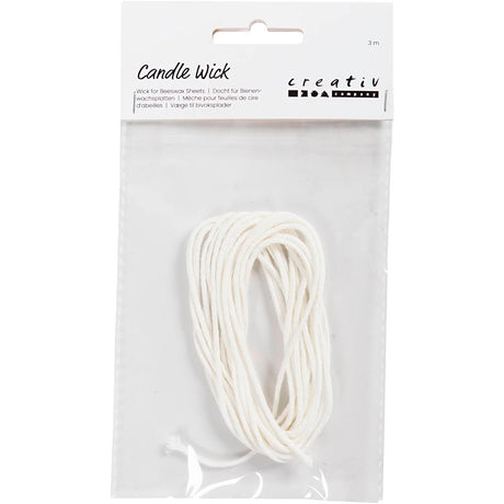 Creativ Company Flat Wick para velas de Beeswas (2-3 mm), 3m