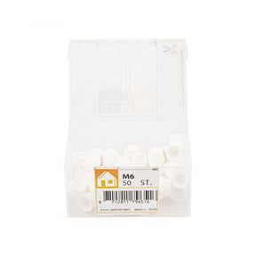 Tapa tuerca m6 plastico blanco bote 50uds.