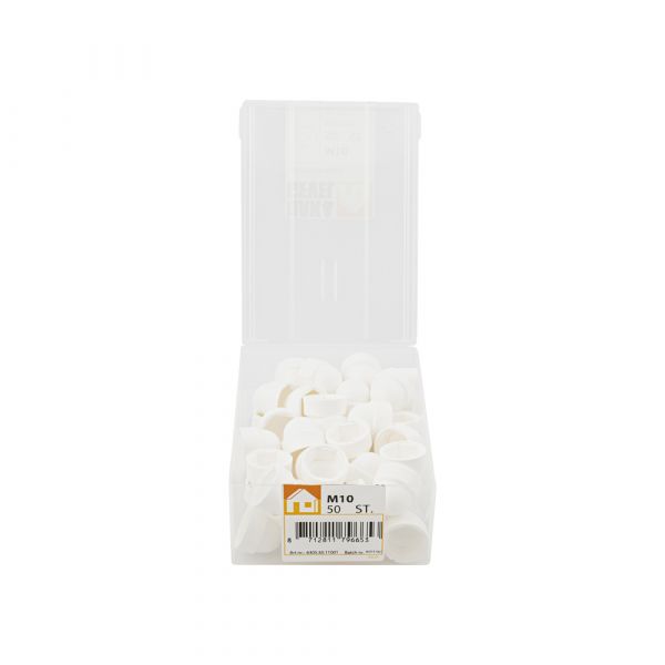 Tapa tuerca m10 plastico blanco bote 50uds.