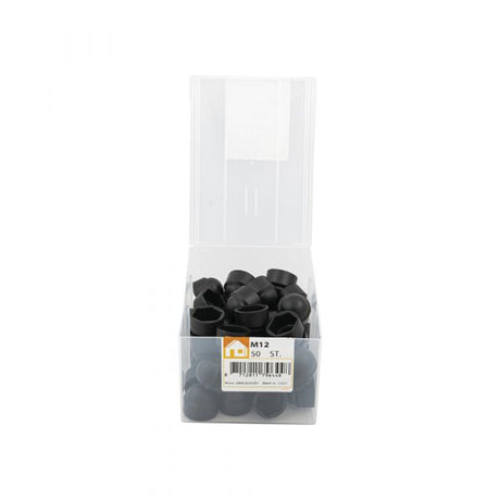 Tapa tuerca m12 plástico negro bote 50 uds.