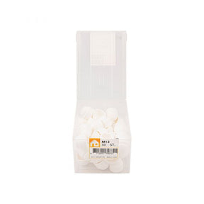 Tapa tuerca m12 plastico blanco bote 50uds.