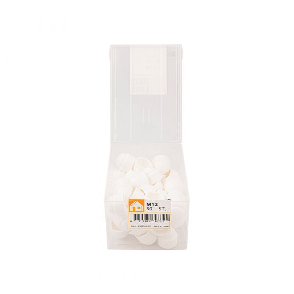 Tapa tuerca m12 plastico blanco bote 50uds.
