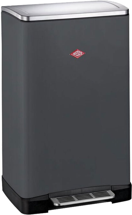 Separador de residuos Wesco Big Double Boy | 36 litros | cubo de basura con pedal dúo (2x18 litros) | metal - grafito mate | basura