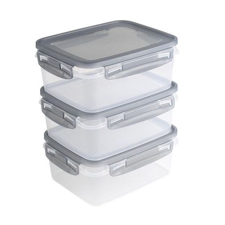 Juego de congelador Sunware Club Cuisine con clips, juego de 3 unidades, 1,2 l, gris transparente