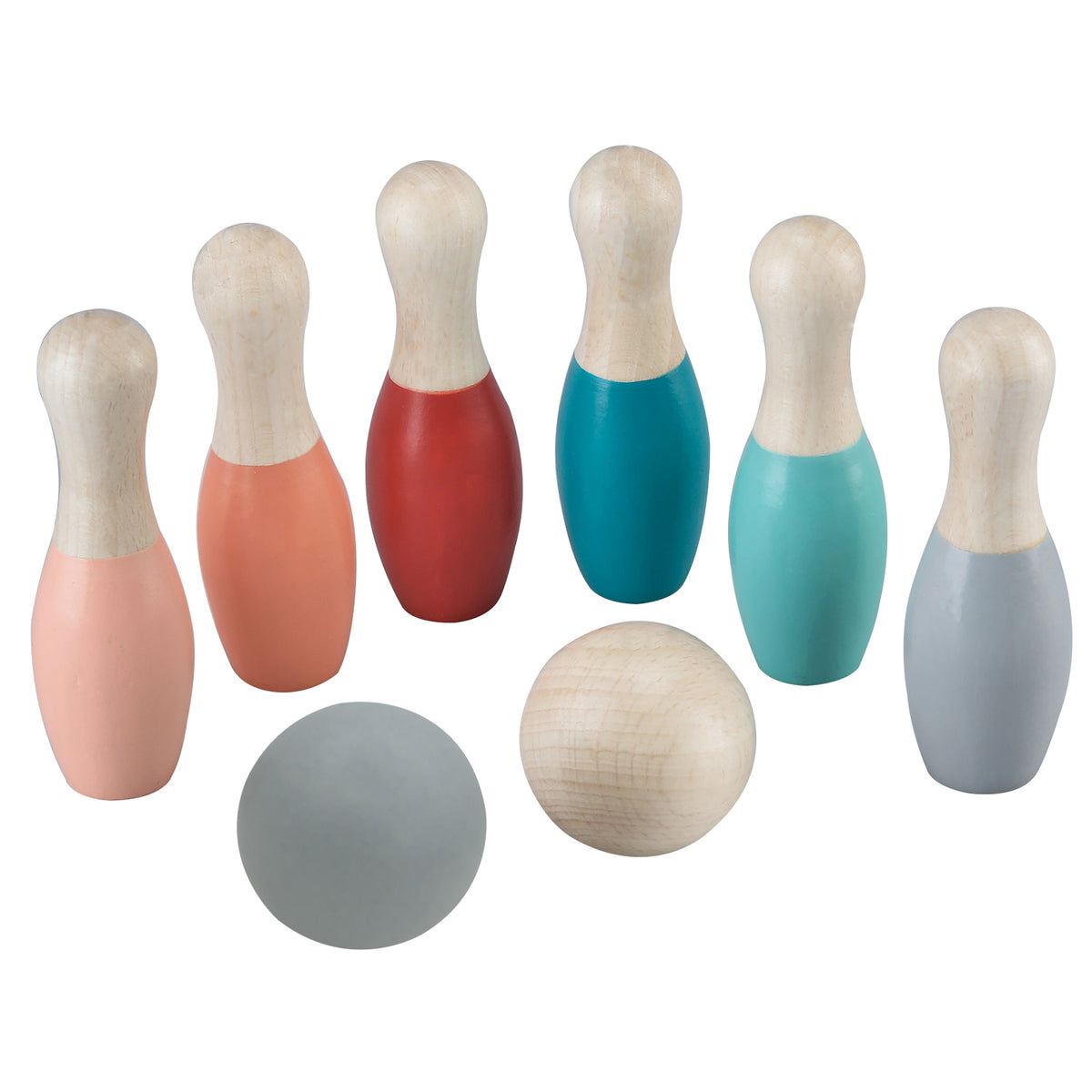 Juego de bolos de madera para niños - pastel