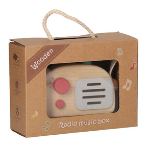 Radio de madera - blanco