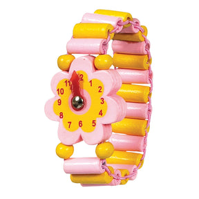 reloj flor de madera