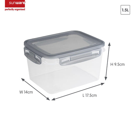 Sunware club kitchen congelador set con clips juego de 3 1,5 l gris transparente