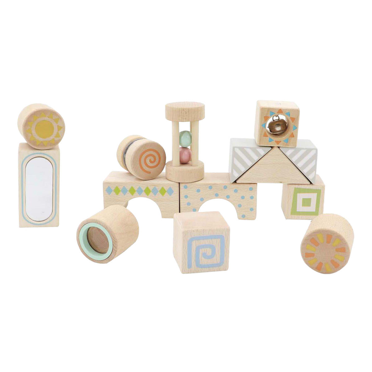 Bloques sensoriales de madera Lobbes, 14 uds.