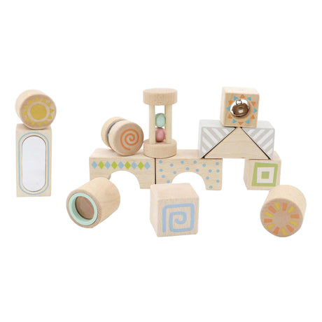 Bloques sensoriales de madera Lobbes, 14 uds.