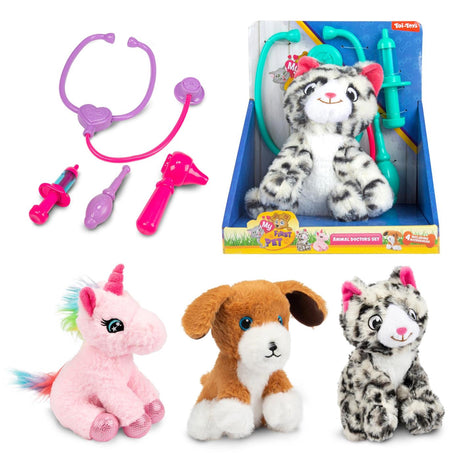 Toi-toys peluche mi primera mascota con accesorios veterinario 3 surtidos