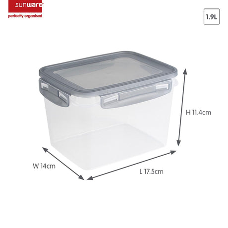 Juego de congelador Sunware Club Cuisine con clips, 2 unidades, 1,9 l, gris transparente